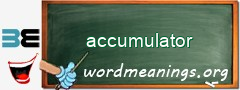 WordMeaning blackboard for accumulator